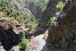 Afdalen in de Barranco de las Angustias - Wandelen in de Caldera de Taburiente - Los Brecitos - Barranco de las Angustias - La Palma