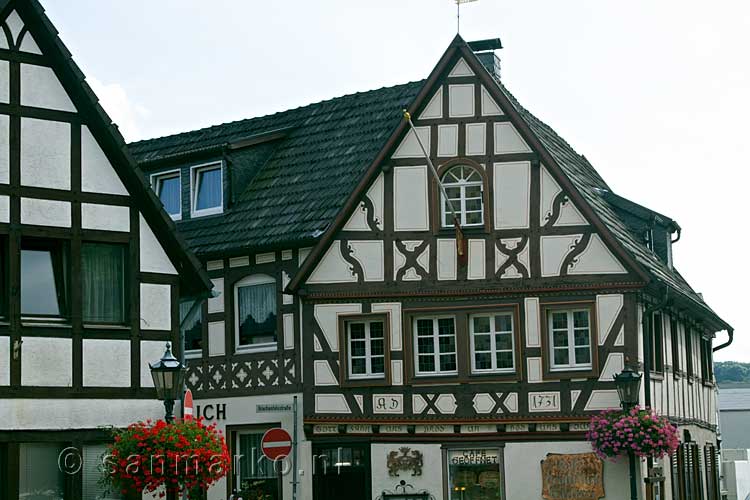 Typische Duitse huizen aan het einde van onze wandeling door het Siebengebirge