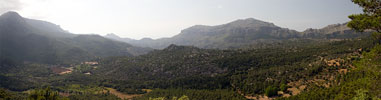 Panorama van de omgeving van Lluc op Mallorca