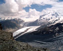 De Monte Rosa boven de Gornergrat bij Zermatt in Zwitserland - Wandelen naar de Gandegghütte - Zermatt - Wallis - Zwitserland
