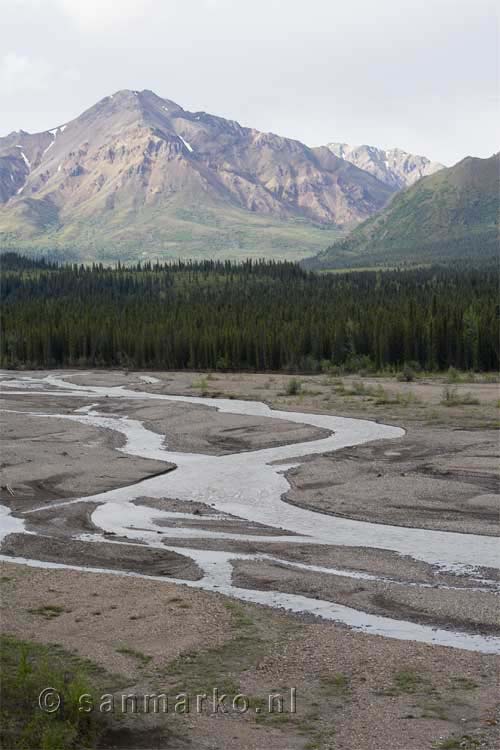 De Teklanika rivier in Denali