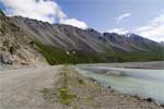 Lawine gebied naast de Richardson Highway in Alaska