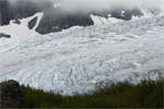 De Exit Glacier gezien vanaf het wandelpad naar het Harding Icefield