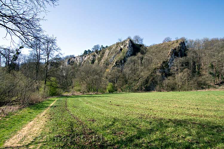 Aan het eind van de wandeling hebben we nog een mooi uitzicht over de rosten