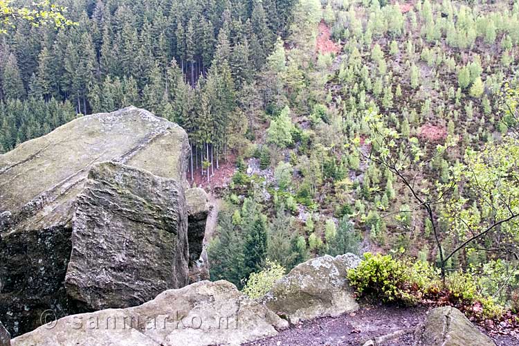 Het uitzicht vanaf Nez de Napoleon over de Warche in de Ardennen