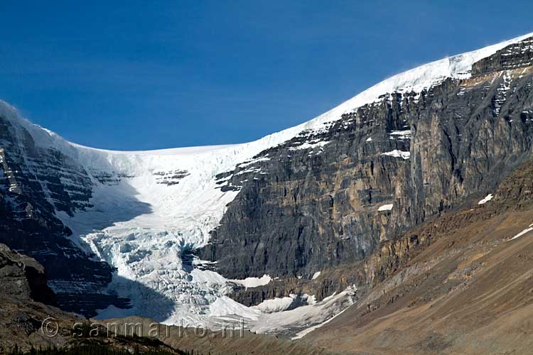Nog een mooie gletsjer bij de Athabasca Glacier langs de Icefields Parkway