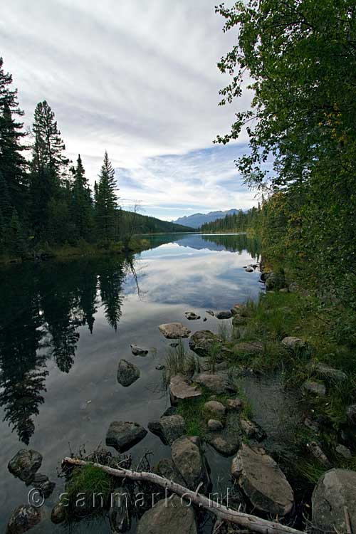 Het laatste uitzicht over First Lake voor we terug wandelen