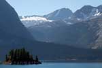 Het uitzicht bij Upper Windy Lake in Kananaskis Country in Canada