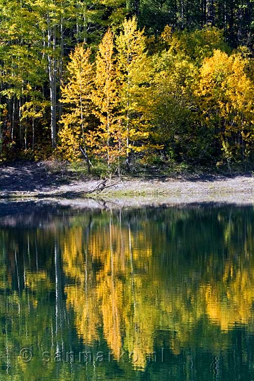 Een mooi uitzicht over Wedge Pond in Kananaskis Country in Canada