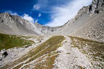 Het uitzicht vanaf het wandelpad Ptarmigan Cirque over de vallei