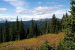 Het laatste uitzicht over Manning Prov. Park vanaf the Heather Trail