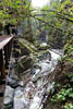 De spoorbrug over de kloof bij de Othello Tunnels in Canada