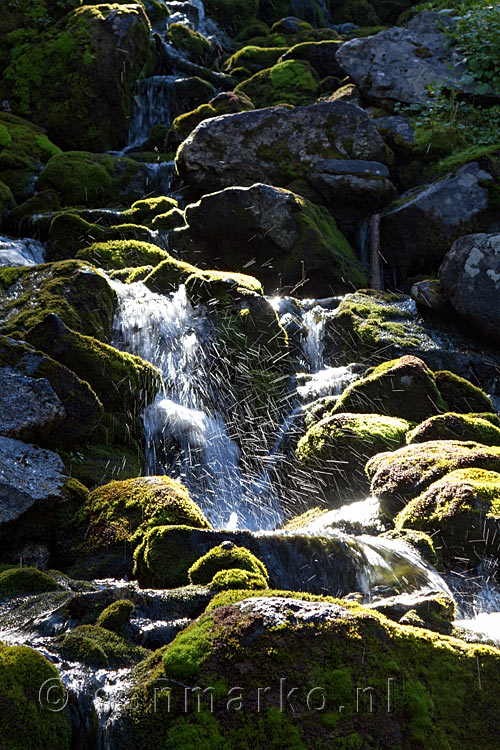 Een leuke kleine waterval vanaf Miller Lake in Mount Revelstoke National Park