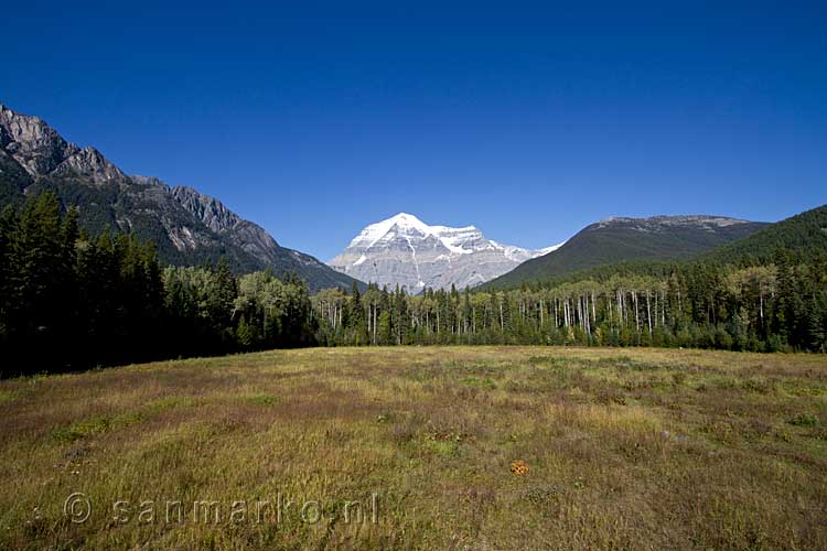 Het mooie uitzicht op Mount Robson bij Mount Robson Provincial Park