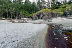 Zoet water stroomt de zee in bij South Beach in Pacific Rim NP