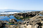 Uitzicht vanaf de Botanical Beach op de zee op Vancouver Island