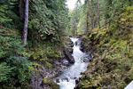 De vallei van de Little Qualicum River aan de Alberni Highway