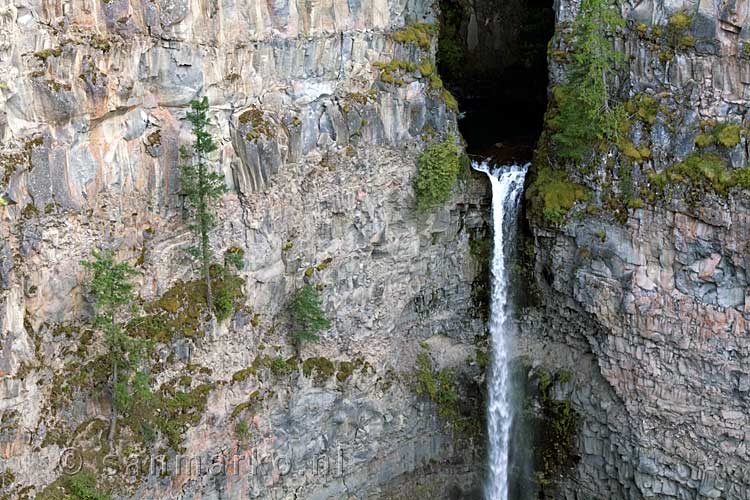 Nog een mooi uitzicht over de Spahats Falls bij Clearwater in Canada