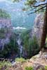 De valley van de Spahats Falls bij Clearwater in Canada