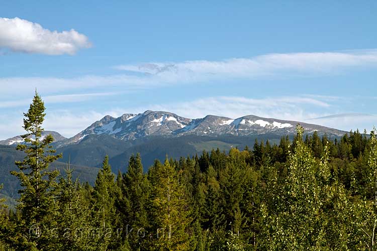 Trophy Mountain gezien vanaf de Green Mountain bij Clearwater in Canada