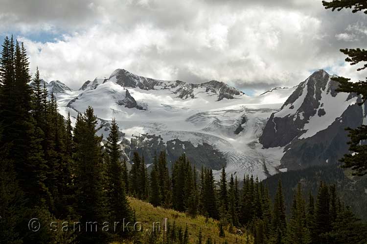 Vanaf de Decker Loop een mooi uitzicht over de Overlord Glacier