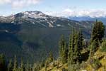 Whistler Mountain gezien vanaf de Blackcomb Mountain