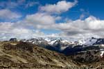 Een van de mooie uitzichten tijdens de wandeling op de Whistler Mountain