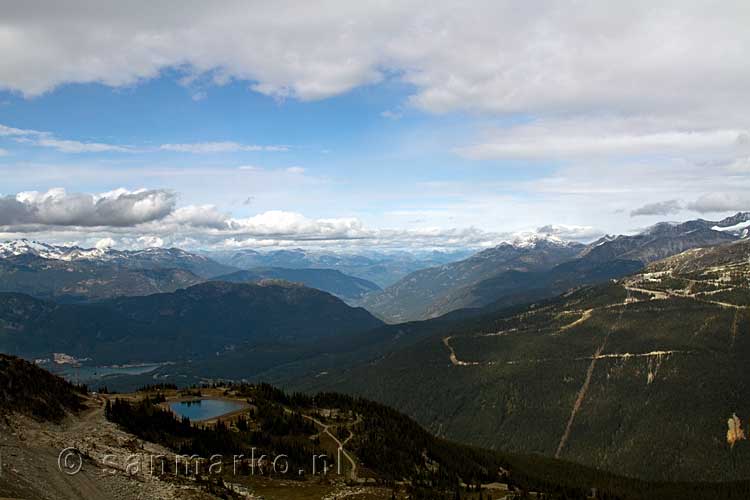 Het uitzicht over het dal van Whistler in Canada