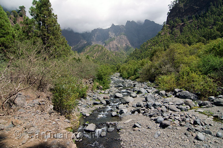De Rio Taburiente tijdens de wandeling in de Caldera de Taburiente op La Palma