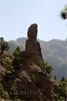 Roque Idafe vanaf het wandelpad langs de Barranco de las Angustias op La Palma