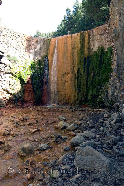 De Cascadas Colores waterval in de Barranco de las Angustias op La Palma