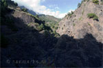 De Uitzicht op Barranco de las Angustias in de Caldera de Taburiente op La Palma