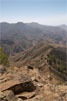 Vanaf het uitzichtpunt bij Altavista het uitzicht over het binnenland van Gran Canaria