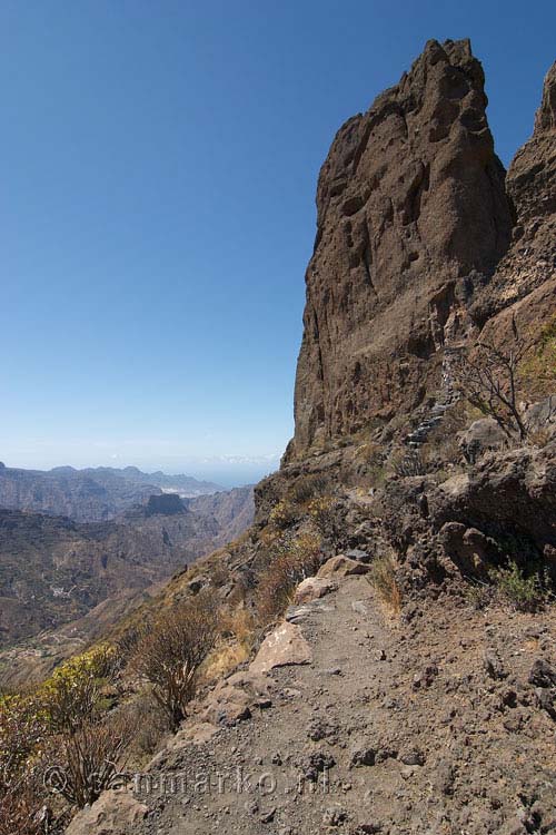 De bekende Roque Bentaiga tijdens de wandeling op Gran Canaria