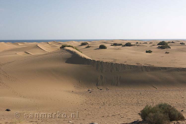 Het licht speelt met de duinen van Maspalomas op Gran Canaria