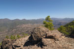 Vanaf het wandelpad naar Montaña de Tauro het uitzicht op centraal Gran Canaria