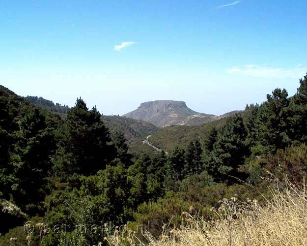 De tafelberg Fortaleza de Chipude gezien vanaf Alto de Garajonay  op La Gomera