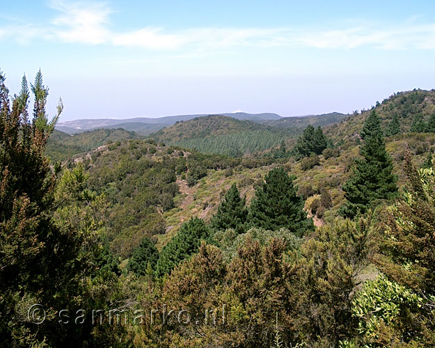 Uitzicht over de zuidkust van La Gomera vanaf Alto de Garajonay