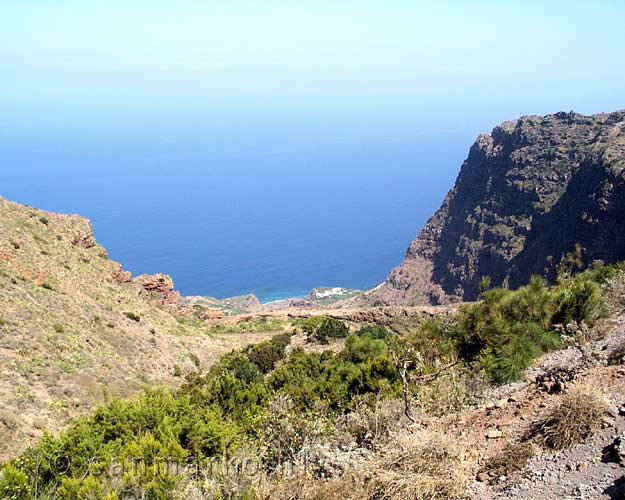 Het uitzicht boven bij La Palmita op de schitterende natuur van La Gomera