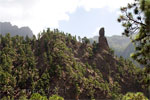 Uitzicht op de Roque Idafe in de Caldera de Taburiente op La Palma