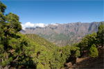 Vanaf het wandelpad  bij La Cumbrecita over de Caldera de Taburiente