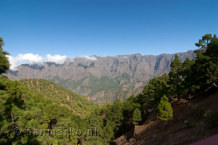 Uitzicht over de Caldera de Taburiente vanaf La Cumbrecita op La Palma