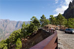 De parkeerplaats aan het begin van de wandeling bij La Cumbrecita op La Palma