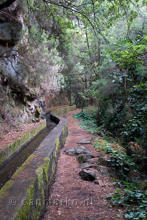 Het irrigatie kanaal in Los Tilos bij Casa del Monte op La Palma