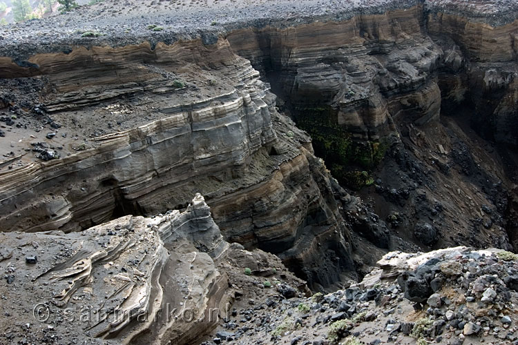 Vanaf het wandelpad bij de Ruta de los Volcanes uitzicht op Hoyo Negro