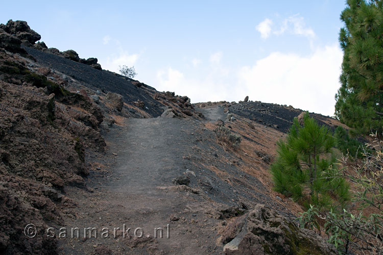 Het wandelpad van de Ruta de los Volcanes in Parque National Cumbre Vieja op La Palma