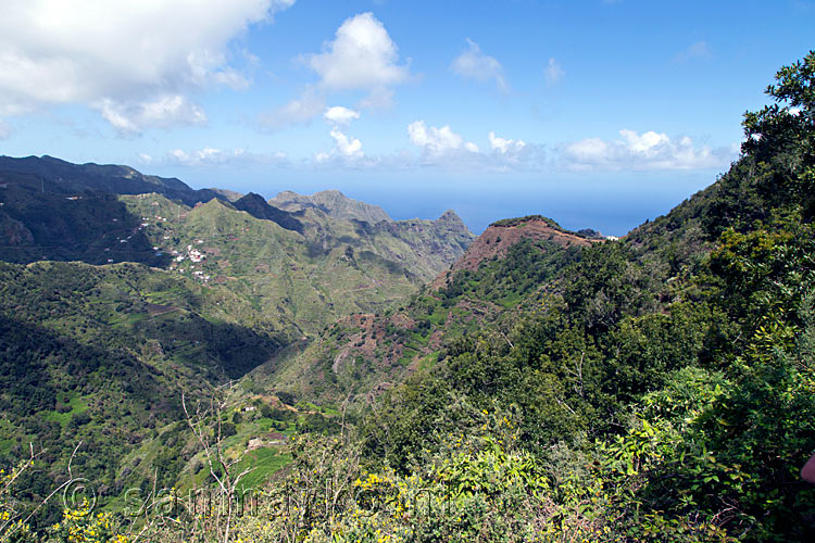 Uitzicht over het dal van Punta del Hidalgo op Tenerife in Spanje