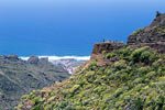 Onderweg afdalend het eerste uitzicht over onze eindbestemming Punta del Hidalgo op Tenerife