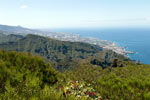 Op het eindpunt van onze wandeling, Roque de La Cabezaca, het uitzicht over de zuidkust van Tenerife
