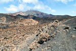 Vanaf het verste punt uitzicht over Las Cañadas, El Teide en Pico Sur op Tenerife
